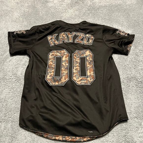 Kayzo Unleashed Jersey Mens Medium 00 Camo Reversible Button Shirt Y2K - Picture 4 of 8